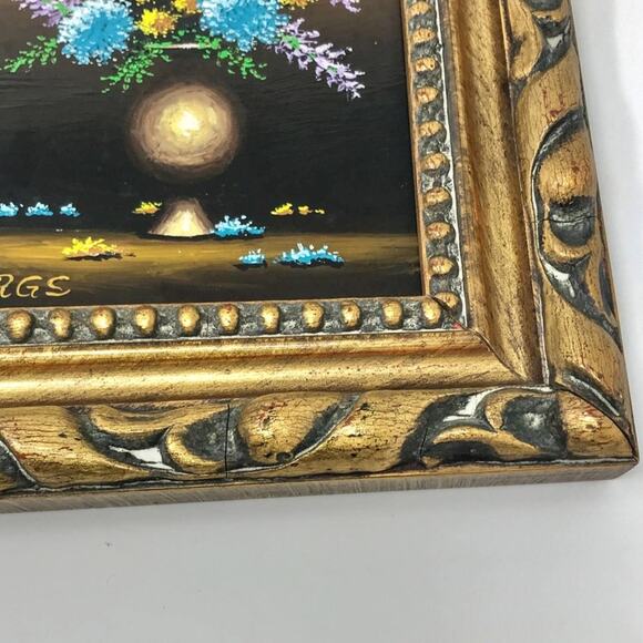 Blue Chrysanthemums Detailed Floral Painting with Vase by Roy Swanson - Picture 13 of 14